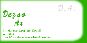 dezso ax business card